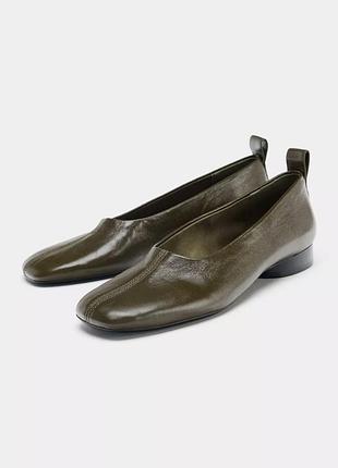 Балетки zara натуральна шкіра