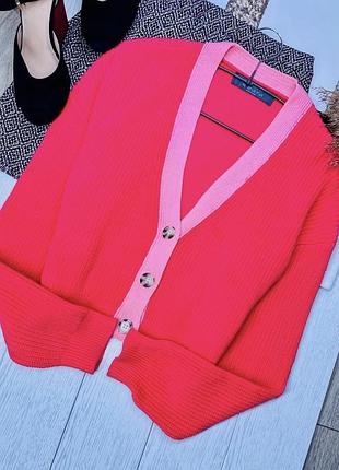 В’язаний джемпер s джемпер на ґудзиках весняний джемпер короткий рожева кофта