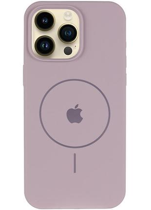 Чохол silicone case full protective (aa) v2 with magsafe для apple iphone 13 pro max (6.7") сірий / lavender 2