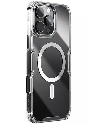 Tpu чехол nillkin nature pro magnetic для apple iphone 16 pro (6.3") бесцветный (прозрачный)