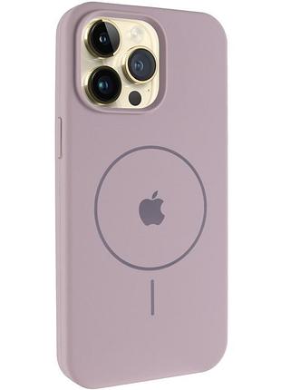 Чохол silicone case full protective (aa) v2 with magsafe для apple iphone 14 pro max (6.7") сірий / lavender