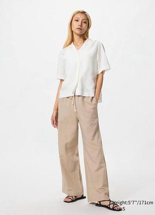 Нові брюки бежеві uniqlo (льон/лляні)