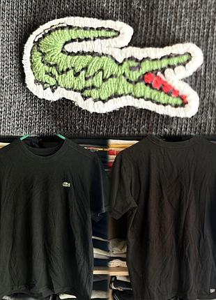 Футболка лакост майка lacoste чорна чоловіча lacoste оригінал