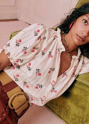 Sezane ema floral blouse бавовняна блуза