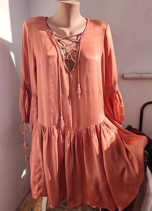 Boho платье costes rebel, made in italy, rayon &amp; viscose, размер m