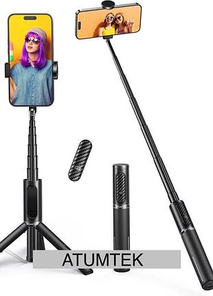 Atumtek bluetooth selfie stick pro, штатив селфі-палка 3 в 1, трипод для смартфона 80 см