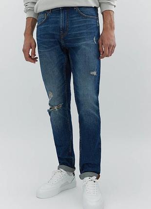 Мужские джинсы pull &amp; bear темно-синие