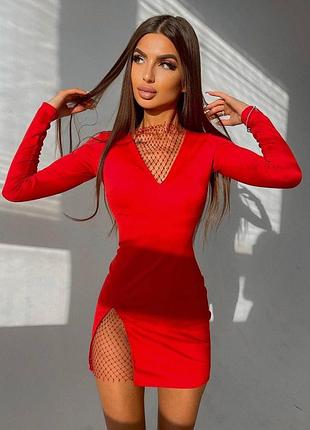 Червона сукня з декольте xs
