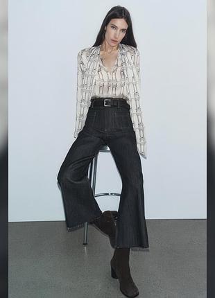 Джинси-широкі zara denim jeans