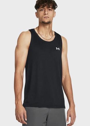 Чорна чоловіча спортивна майка under armour tech 2.0 tank
