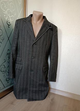 Стильне чоловіче пальто zara men herringbone/ котон + шерсть/ стильне пальто
