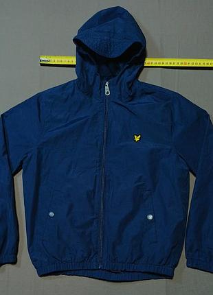Плечи 36 см lyle&amp;scott size 10/11 years ветровка темно-синяя с капюшоном designed in great britain