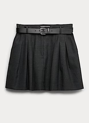 Юбка шерсть 50% с кожаным ремнем