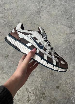 👟 кроссовки женские nike p-6000 white brown/наложка bs👟