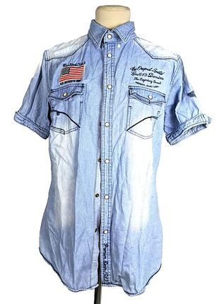 Тенниска джинсовая gu613 original college brand, размер xl, отличное состояние