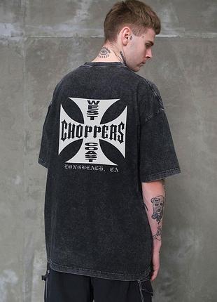 Футболка мужская washed с принтом choppers черная
