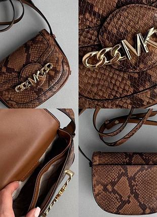 Сумка оригінал michael kors small snakeskin effect saddle crossbody bag