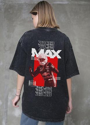 Футболка женская washed с принтом max черная