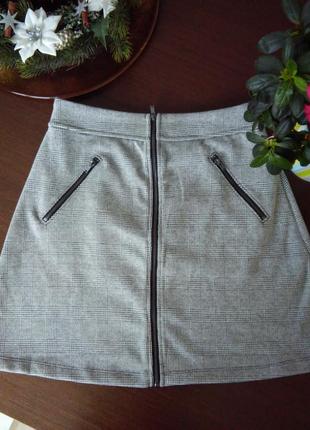 Gap plaid zip-front mini skirt юбка2 фото