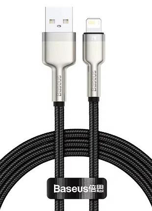 Зарядный кабель baseus 1м. usb-a/lightning 2.4а 480 mbps быстрая зарядка и передача данных, черный арт. 08252