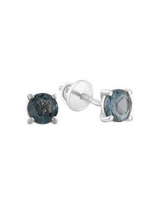 Серебряные серьги с топазом лондон блю 1.264ct (2129516)