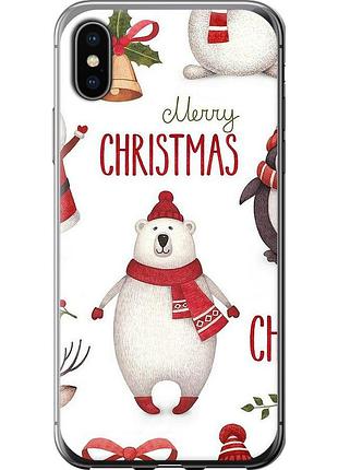 Чехол силиконовый на телефон iphone x merry christmas "4106u-1050-58250"