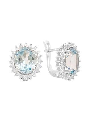Серебряные серьги с натуральным топазом 6.53ct (2167778)