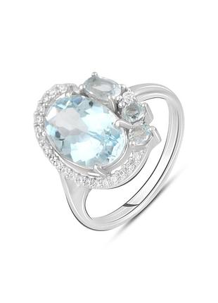Серебряное кольцо с натуральным топазом 4.56ct (18.5см размер) 2129622