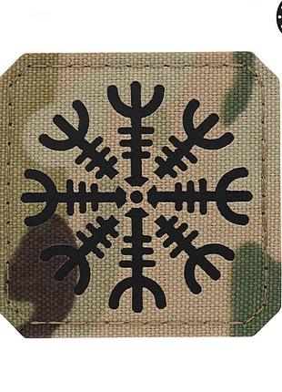 M-tac нашивка шлем ужаса laser cut multicam/black