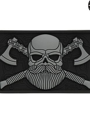 M-tac нашивка bearded skull 3d pvc black/grey