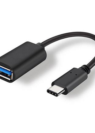 Otg-шнур type-c usb 3.1 адаптер 16.5 см черный abs-пластик для подключения периферии dm-11