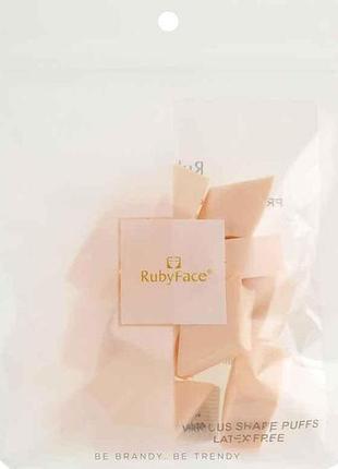 Набор спонжек латексные для макияжа ruby face (однотонные) 12шт тм omkara