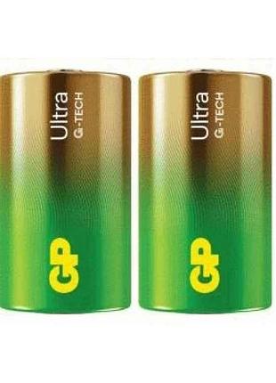 Батарейка лужна lr20/d ultra alkaline 1.5v 13au21-s2 2шт (спайка) тм gp