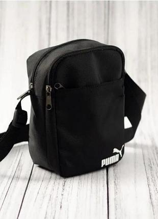 Сумка чорна puma барсетка чоловіча, сумка через плече, сумка спортивна