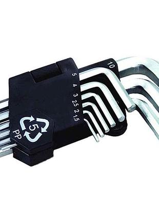 Набір шестигранників cr-v (9шт) короткі 75-0955 тм master tool