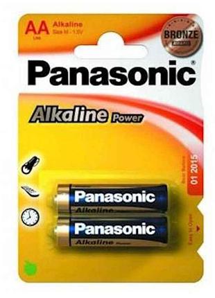 Батарейка лужна lr6/aa alkaline power (bronze) 2шт (блістер) тм panasonic