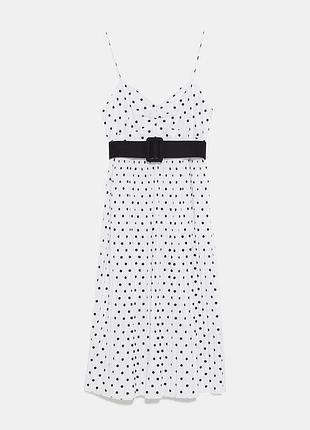 Біле плаття в горошок zara