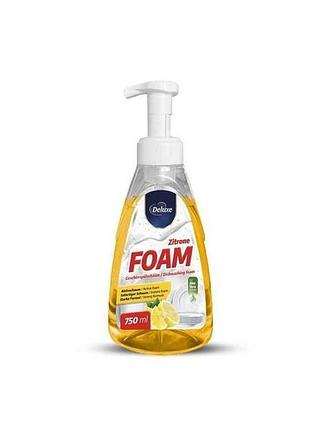 Пена для мытья посуды 750мл foam zitrone с экстрактом цитруса тм deluxe