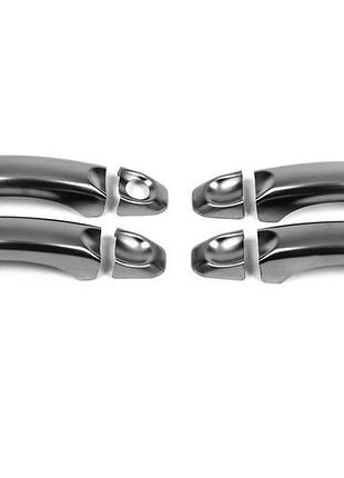 Накладки на ручки черный хром (4 шт, нерж сталь) для volkswagen amarok 2010-2022 гг