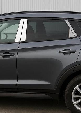 Накладки на стойки из нержавеющей стали для hyundai tucson tl 2016-2021 гг