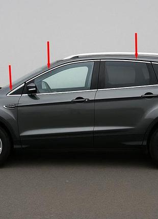 Верхние молдинги стекол (12 шт, нержавеющая сталь) для ford kuga/escape 2013-2019 гг