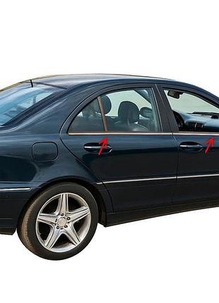 Окантовка стекол нержавейка 6 шт, sw, carmos - турецкая сталь для mercedes c-class w203 2000-2007 гг