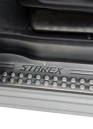 Накладки на пороги omsaline (3 шт, нерж) для hyundai h200, h1, starex 1998-2007 рр