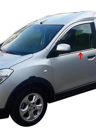 Окантовка окон (2 шт., нержавейка) omsaline - итальянская нержавейка для dacia dokker 2013-2022 гг