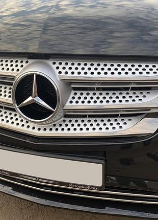 Накладки на решетку радиатора 2014-2020 (5 шт, blackchrome) для mercedes vito/v-class w447 2014- гг