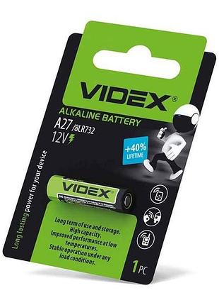Батарейка лужна а27 1шт blister card /24237 тм videx