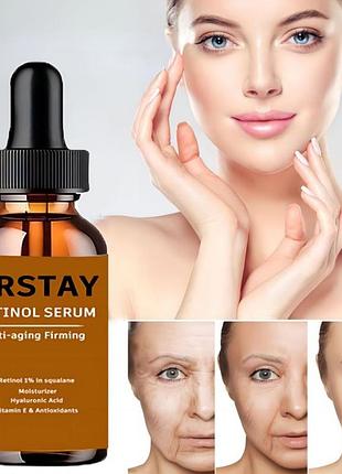 Trstay retinol serum 30 мл – антивікова зміцнююча сироватка з ретинолом 1% та гіалуроновою кислотою