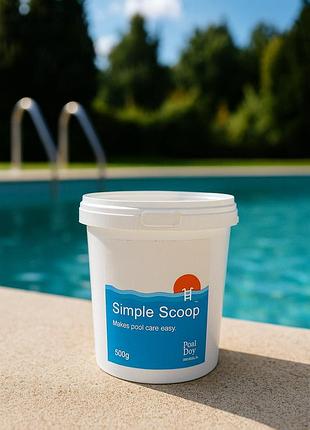 Комплексная бесхлорная химия для бассейна 5 в 1 simple scoop: шок / альгицид / осветлитель, 500 г
