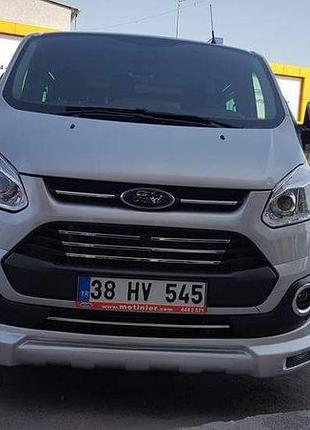 Накладка на передний бампер (2013-2017, грунтованная под покраску) для ford custom