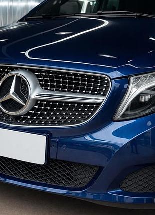 Передняя решетка diamond (2019-2023 для v-class) для mercedes vito/v-class w447 2014- гг